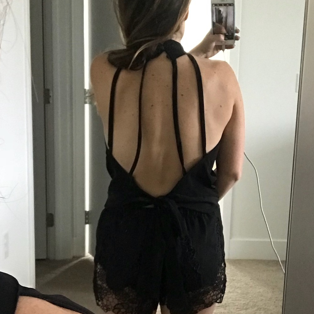 Open back blouse.